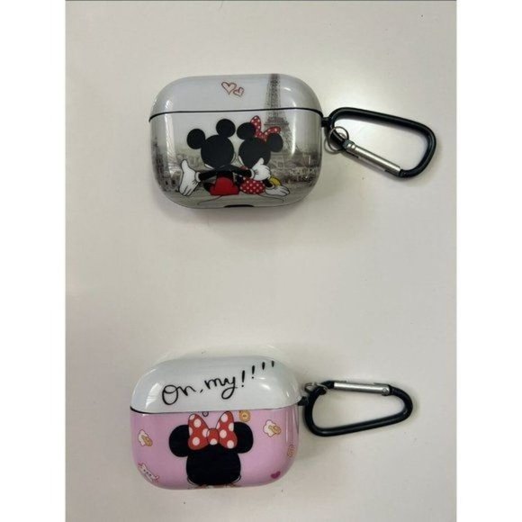2 Minnie Mouse AirPod Pro Case Cover Strong Plastic PINK AND WHITE COLORS NEW - Picture 6 of 8